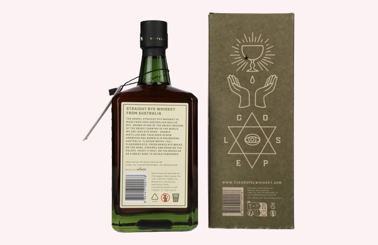The Gospel Straight Rye Whiskey 45% Vol. 0,7l en boîte cadeau