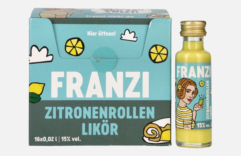 Franzi Zitronenrollen Likör 15% Vol. 16x0,02l