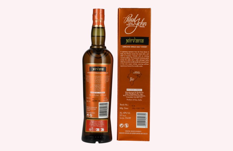 Paul John NIRVANA Indian Single Malt Whisky 40% Vol. 0,7l in Giftbox