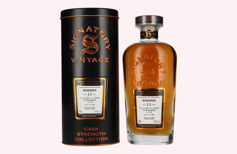 Signatory Vintage INCHGOWER 13 Years Old 1st Fill Marsala Cask Strength #105 2011 59,7% Vol. 0,7l in Tinbox