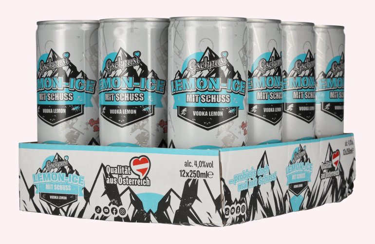 Gschpusi Lemon-Ice avec Schuss 4% Vol. 12x0,25l Dosen Pfand