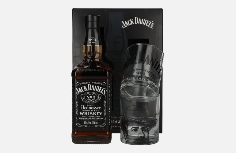 Jack Daniel's Tennessee Whiskey 40% Vol. 0,7l en boîte cadeau avec 2 Rocks Verres