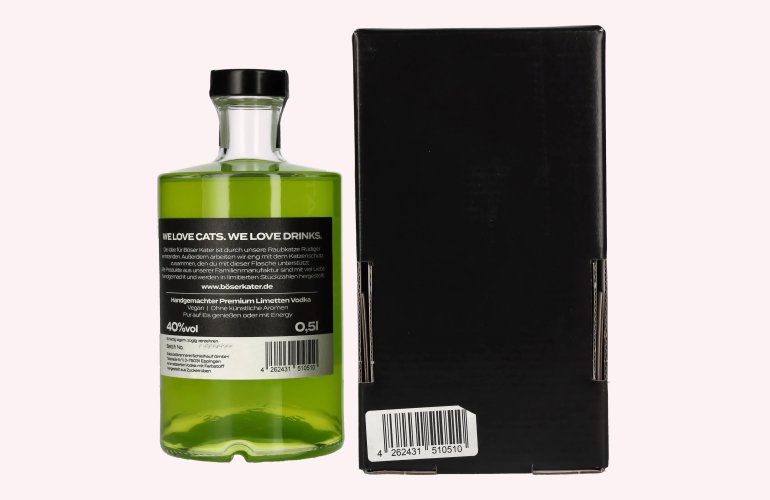 BÖSER KATER Black Light Neon Limetten Vodka 40% Vol. 0,5l in Geschenkbox