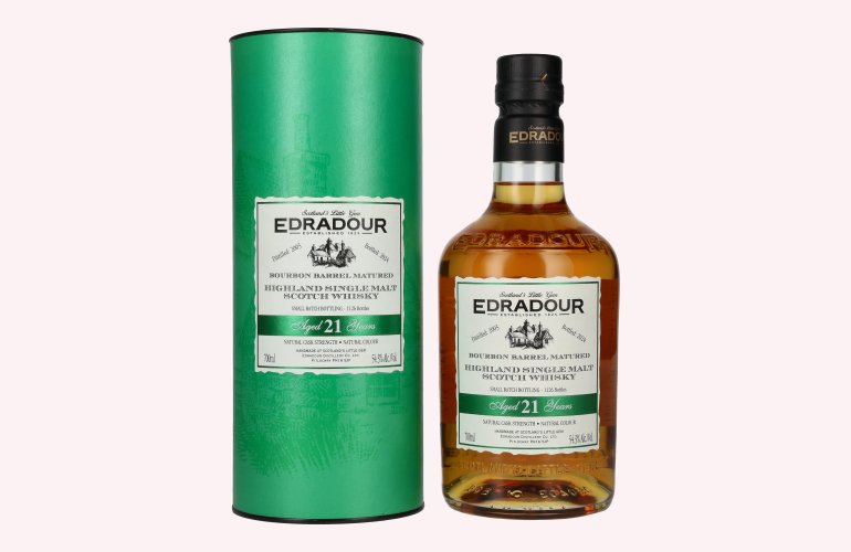 Edradour 21 Years Old Bourbon Barrel Matured Highland Single Malt Whisky 54,3% Vol. 0,7l in Giftbox