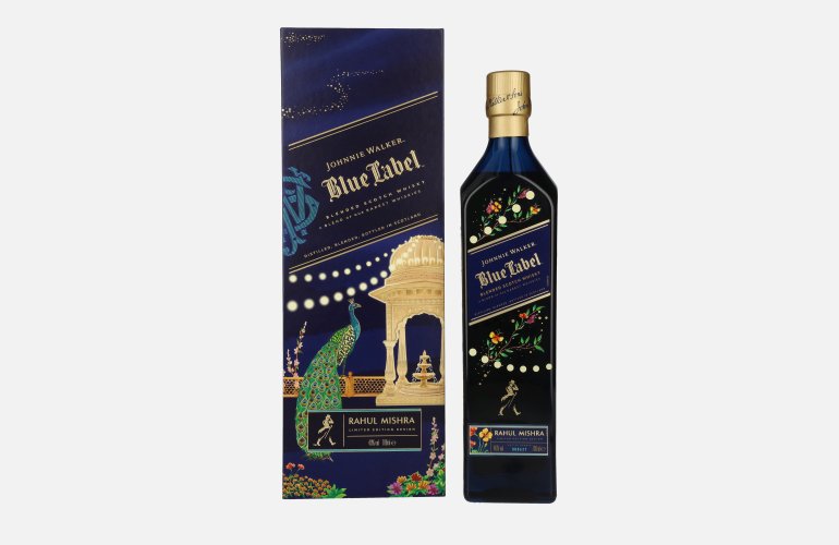 Johnnie Walker Blue Label Rahul Mishra Blended Scotch Whisky 40% Vol. 0,7l in geschenkverpakking