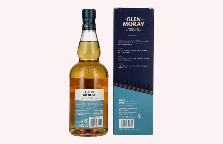 Glen Moray Smoky Classic Peated Single Malt 40% Vol. 0,7l in Geschenkbox