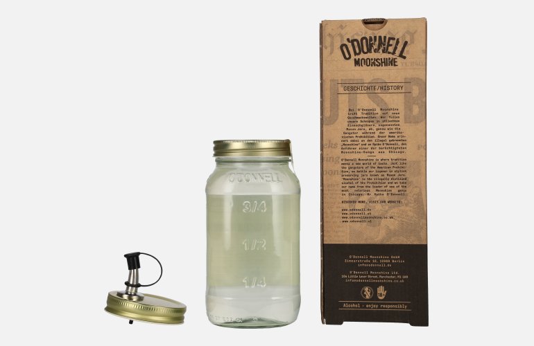 O'Donnell Moonshine LIME Likör 20% Vol. 0,7l in Giftbox with pourer