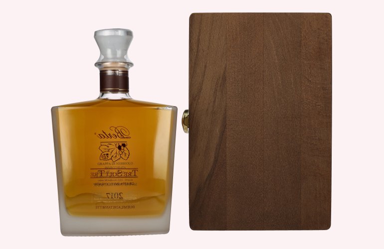 Berta Grappa Tre Soli Tre Grappa Invecchiata 2017 43% Vol. 0,7l in Holzkiste