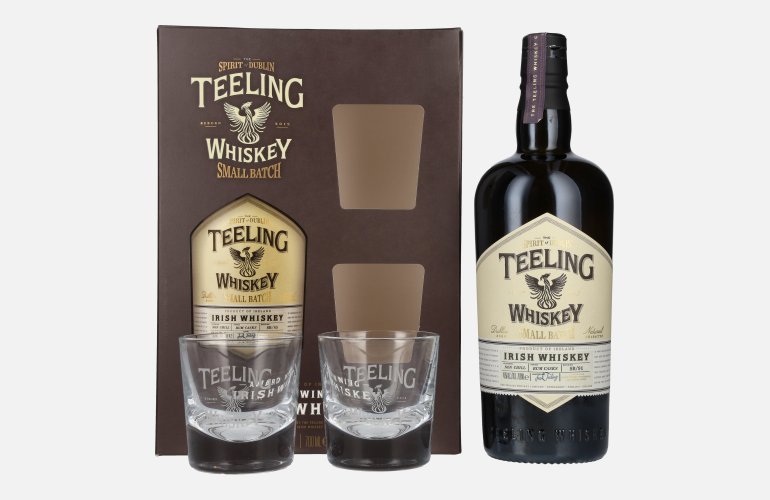 Teeling Whiskey SMALL BATCH Irish Whiskey Rum Cask 46% Vol. 0,7l en boîte cadeau avec 2 Verres