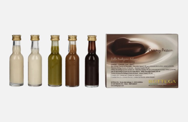 Bottega Creamy Passion Mignonettes Set 15,8% Vol. 5x0,03l in geschenkverpakking
