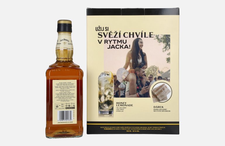 Jack Daniel's Tennessee HONEY 35% Vol. 0,7l en boîte cadeau avec Handtuch