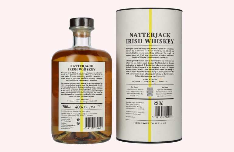 Natterjack Irish Whiskey 40% Vol. 0,7l en boîte cadeau