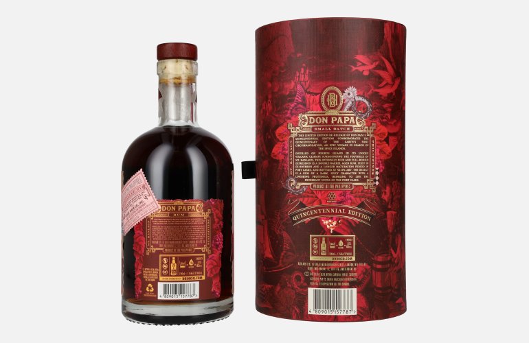 Don Papa 7 Years Old Small Batch Ex-Bourbon & Port Casks Rum Quincentennial Edition 50% Vol. 0,7l en boîte cadeau
