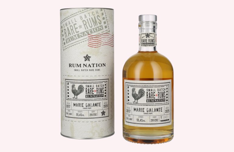 Rum Nation Rare Rums MARIE GALANTE Guadeloupe 2017/2025 55,4% Vol. 0,7l in geschenkverpakking