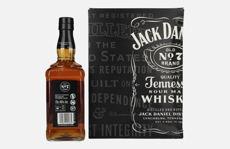 Jack Daniel's Tennessee Whiskey 40% Vol. 0,7l en boîte cadeau avec 2 Rocks Verres