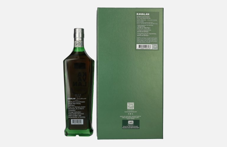 Kavalan CONCERTMASTER Port Cask Finish Single Malt Whisky 40% Vol. 0,7l in Geschenkbox mit 2x0,05l Miniaturen