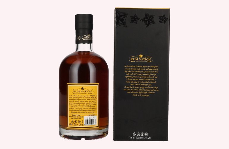Rum Nation Peruano 8 Years Old Rum Limited Edition 42% Vol. 0,7l en boîte cadeau