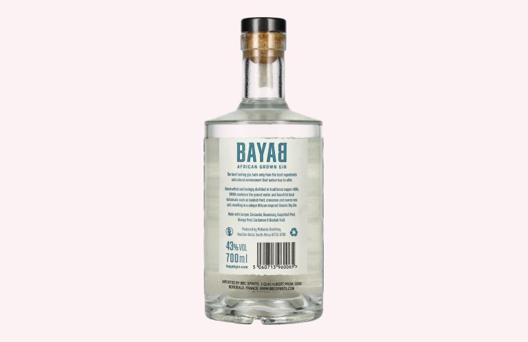 BAYAB African Grown Classic Small Batch Dry Gin 43% Vol. 0,7l