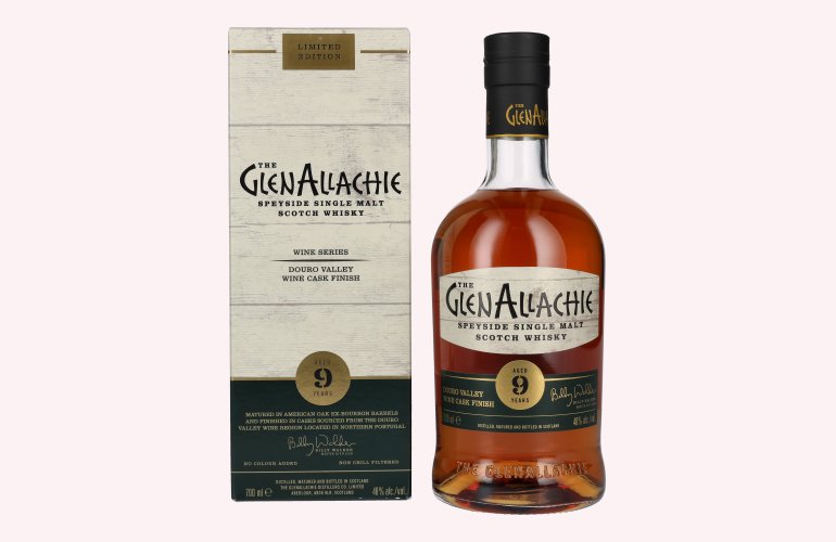 The GlenAllachie 9 Years Old DOURO VALLEY WINE CASK FINISH Limited Edition 48% Vol. 0,7l in Geschenkbox
