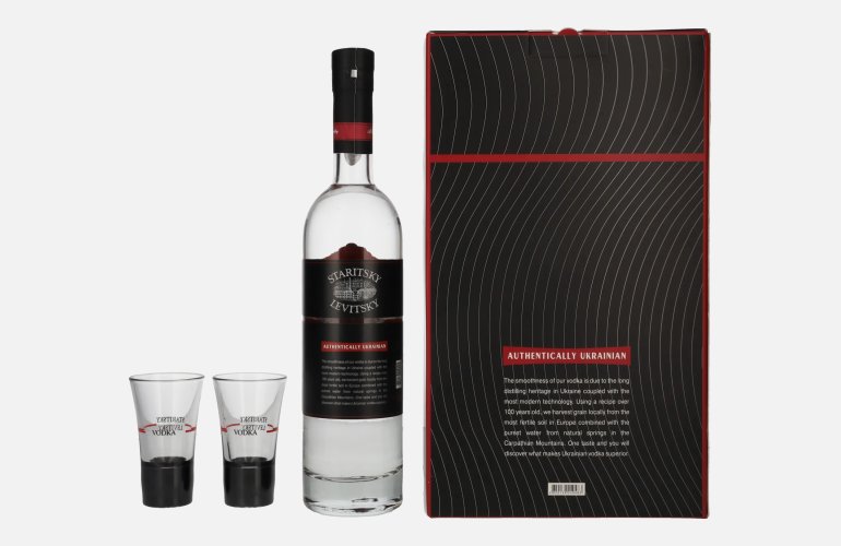 Staritsky & Levitsky RESERVE Vodka 40% Vol. 0,5l in Giftbox with 2 glasses