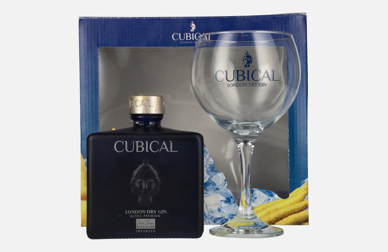 Cubical Ultra Premium London Dry Gin 45% Vol. 0,7l in Geschenkbox mit Glas