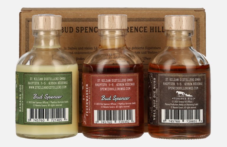 Bud Spencer & Terence Hill Miniset Likör 25% Vol. 3x0,05l in Giftbox