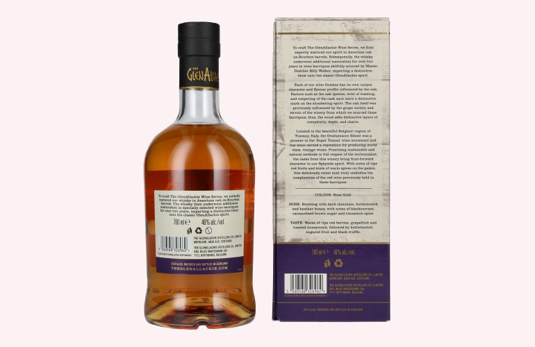 The GlenAllachie 10 Years Old GRATTAMACCO WINE CASK FINISH Limited Edition 48% Vol. 0,7l in geschenkverpakking
