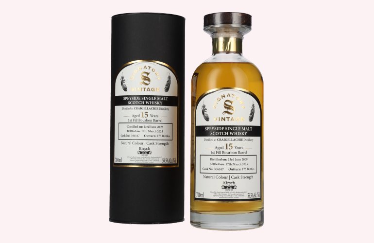 Signatory Vintage CRAIGELLACHIE 15 Years Old 1st Fill Bourbon Cask Strength #306167 2009 59,5% Vol. 0,7l in Tinbox