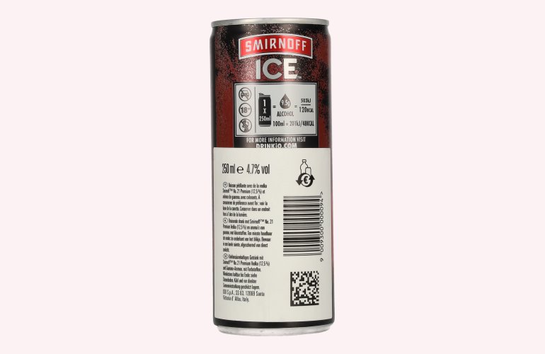 Smirnoff ICE Black Guarana 4,7% Vol. 0,25l Dose Pfand