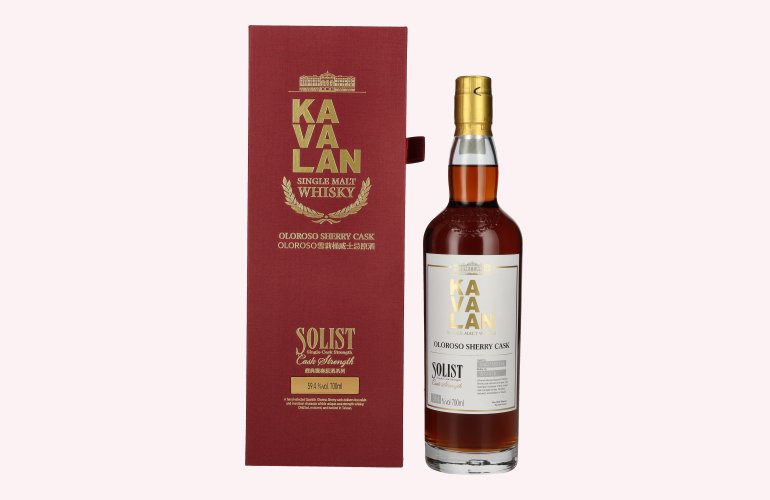 Kavalan SOLIST Single Malt Whisky Oloroso Sherry Cask 59,4% Vol. 0,7l en boîte cadeau