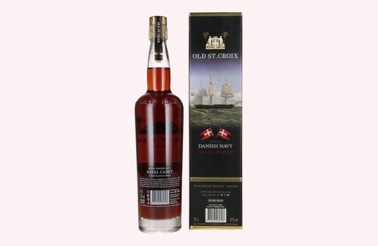 Old St. Croix A.H. Riise Royal DANISH NAVY NAVAL CADET Superior Spirit Drink 42% Vol. 0,7l in geschenkverpakking