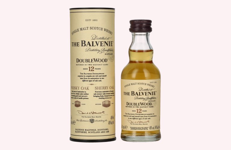 The Balvenie 12 Years Old Double Wood 40% Vol. 0,05l in Geschenkbox