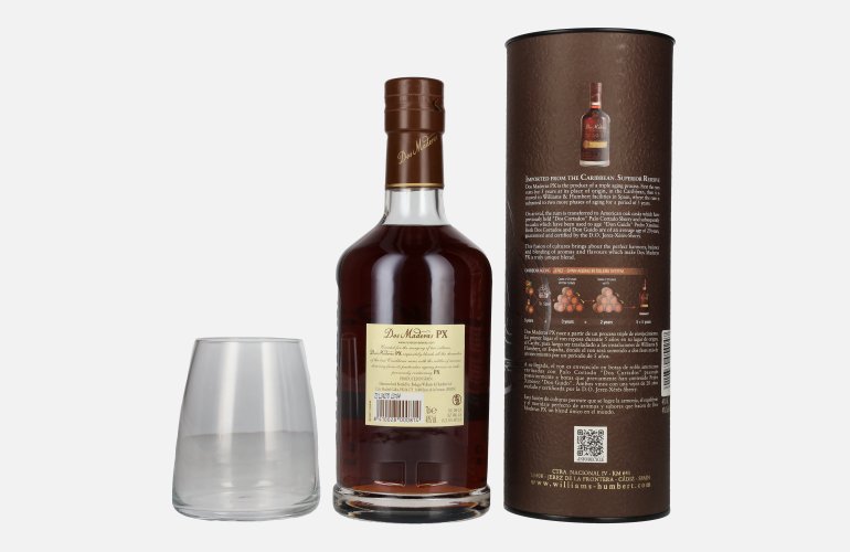 Dos Maderas PX 5+5 Years Old Triple Aged Spirit Drink 40% Vol. 0,7l in Geschenkbox mit Glas