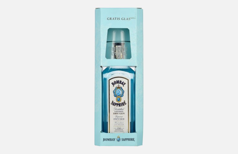 Bombay SAPPHIRE London Dry Gin 40% Vol. 0,7l in Giftbox with glass