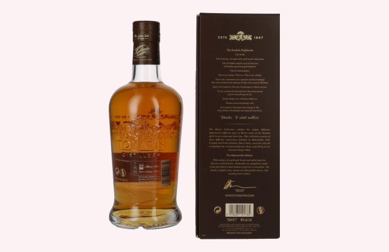 Tomatin 10 Years Old SHERRY COLLECTION Manzanilla Sherry Butts Limited Edition 2014 46% Vol. 0,7l en boîte cadeau