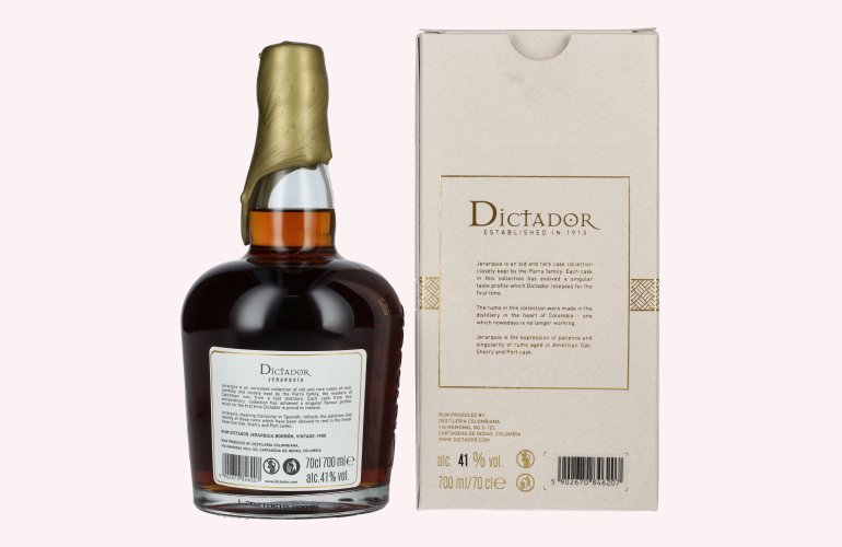 Dictador JERARQUÍA 40 Years Old BORBÓN Rum 1980 41% Vol. 0,7l in Giftbox