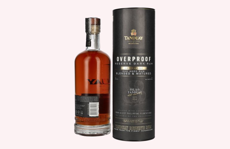 Tanduay Overproof Reserve Dark Rum 101 Proof 50,5% Vol. 0,7l en boîte cadeau