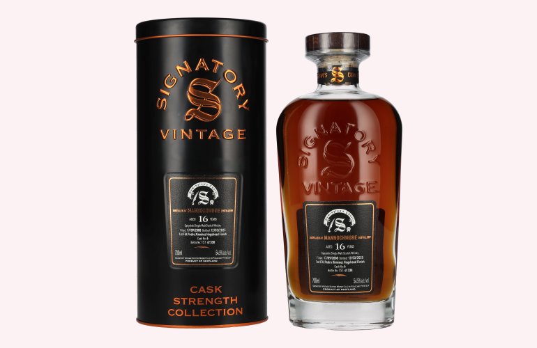 Signatory Vintage SYMINGTON'S CHOICE 16 Years Old MANNOCHMORE PX Hogshead Finish #6 2008 54,5% Vol. 0,7l in Tinbox