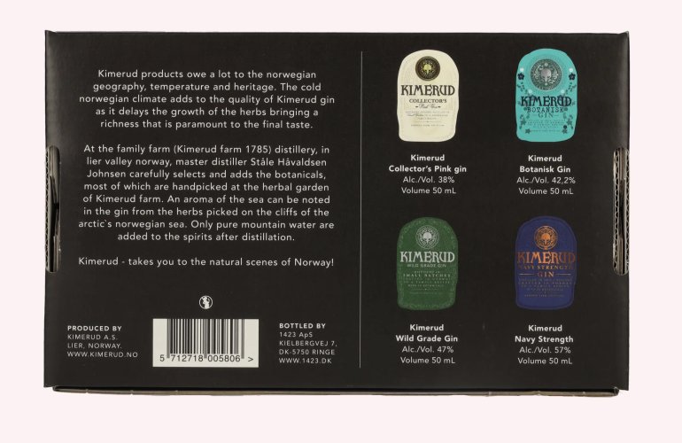 Kimerud Gin Gift Set 46% Vol. 4x0,05l in Geschenkbox