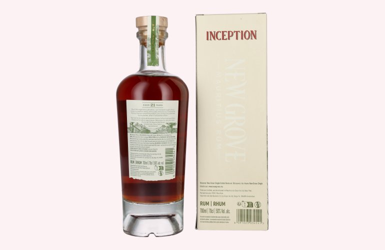 New Grove INCEPTION 21 Years Old Mauritius Rum Vintage 2004 50% Vol. 0,7l in geschenkverpakking