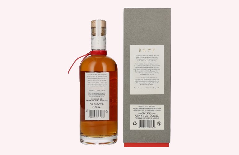 Glendalough 7 Years Old MIZUNARA FINISHED Batch No. 001 46% Vol. 0,7l en boîte cadeau