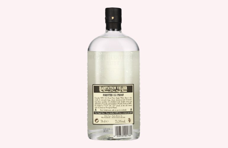 Habitation Velier FORSYTHS 151 PROOF WHITE Jamaica Pure Single Rum 75,5% Vol. 0,7l
