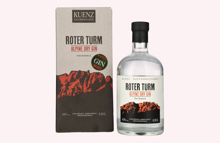 Roter Turm Alpine Dry Gin Pure Botanical 43% Vol. 0,5l en boîte cadeau