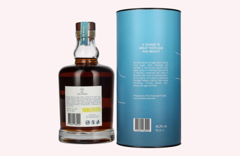 Ron Dos Mares Limited Edition Vintage 2005 45,3% Vol. 0,7l in geschenkverpakking