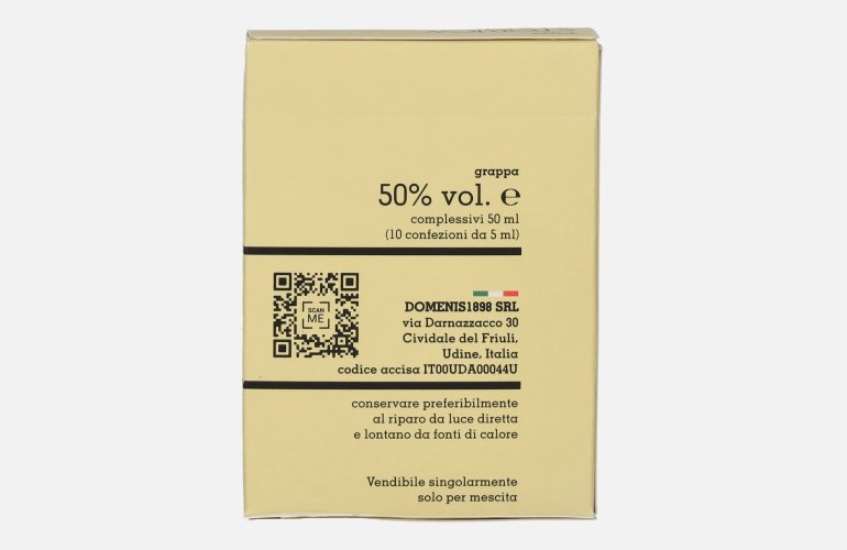 Domenis 1898 STORICA BIANCA Grappa 50% Vol. 10x0,005l en boîte cadeau