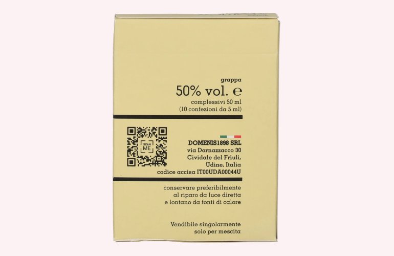 Domenis 1898 STORICA BIANCA Grappa 50% Vol. 10x0,005l in Giftbox