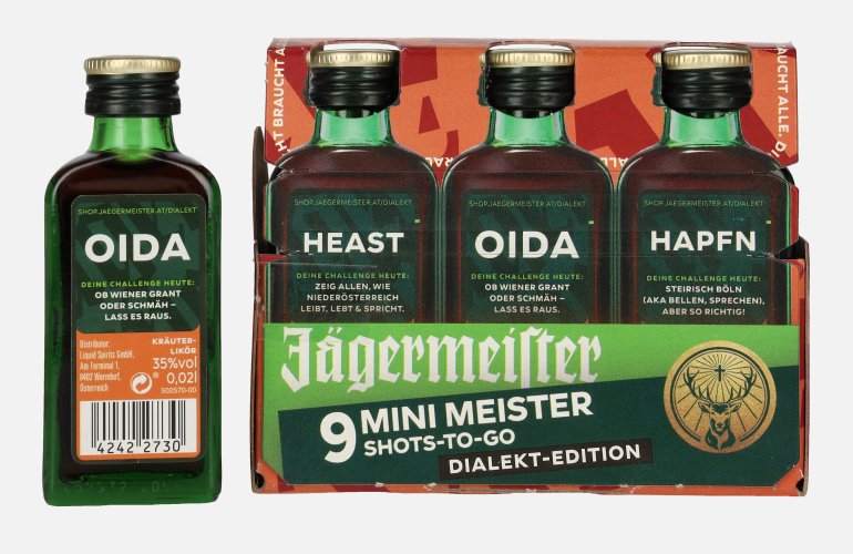 Jägermeister 9-JägerPack Dialekt Edition 35% Vol. 9x0,02l