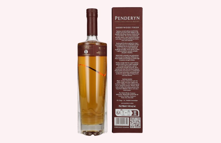 Penderyn SHERRYWOOD Single Malt Welsh Whisky 46% Vol. 0,7l en boîte cadeau