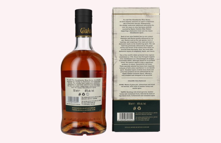 The GlenAllachie 9 Years Old DOURO VALLEY WINE CASK FINISH Limited Edition 48% Vol. 0,7l en boîte cadeau