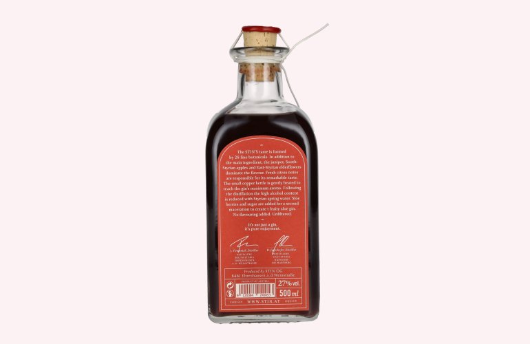 The STIN Macerated Sloe Gin 27% Vol. 0,5l